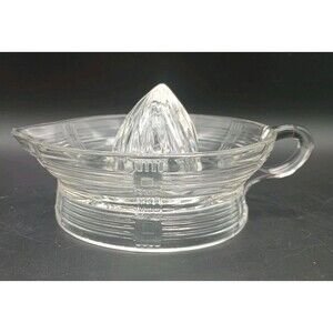 VINTAGE  Reamer - HAZEL ATLAS  CRISS CROSS Depression Glass Reamer/Clear